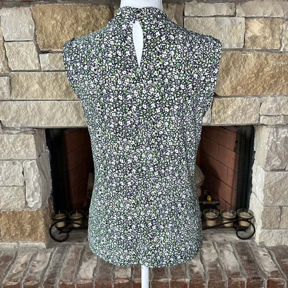 Tommy Hilfiger Floral Twist Front Sleeveless Tank Shell Top Women's Medium - Picture 2 of 6